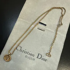 Christian Dior クリスチャンディオール　CDロゴラウンドネックレス　ゴールドカラー　ビンテージ
