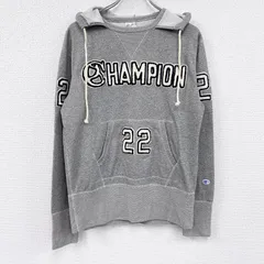 【値引き交渉OK！】古着 used　Champion　チャンピオン　ランタグ　後付けスウェットパーカー/フーディー　前V　灰色　グレー　Lサイズ