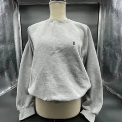 【U-1】polo by Ralph Lauren ポロ バイラルフローレン　トレーナー　グレー色　トップス　Lサイズ　メンズ　古着　ワンポイントロゴ刺繍　短丈