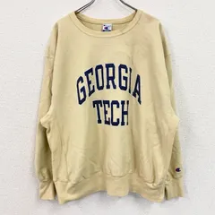 【値引き交渉OK！】古着 used　90s　Champion　チャンピオン　リバースウィーブ　スウェット/トレーナー　刺繍タグ　イエロー　2XLサイズ