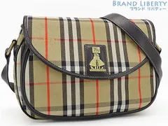 【超美品】バーバリー　BURBERRYS　ヴィンテージ　ヘイマーケットチェック　斜め掛け ショルダーバッグ　メッセンジャーバッグ　ベージュ ブラック　キャンバス レザー