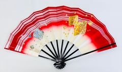 和楽器バンド 鈴華ゆう子 舞扇子 赤黒グラデーション 金銀散らし