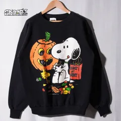 90s USA製 スヌーピー Snoopy スウェット L ブラック タルテックス TULTEX ヴィンテージ Vintage ウッドストック 古着 L204のサムネイル