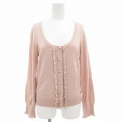 トゥービーシック TO BE CHIC カーディガン ニット 長袖 フリル シルク混 カシミア混 2 ピンク /GV