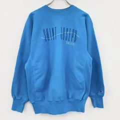 【値引き交渉OK！】古着 used　90s　Champion　チャンピオン　リバースウィーブ　スウェット/トレーナー　刺繍タグ　ライトブルー　XLサイズ
