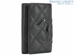 【超美品】シャネル　CHANEL　カンボンライン　6連キーケース　キーリング　キーホルダー　ブラック エナメルブラック　カーフレザー　A26723