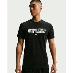 ナイキ 半袖 Tシャツ メンズ NIKE Dri-FIT トレーニングTシャツ スポーツウェア 軽量 通気性 ロゴT  クルーネック 男性 半袖シャツ   ランニング 運動 スポーツTシャツ メンズウエア 黒T ブラック トップス 服  /HV4188-010