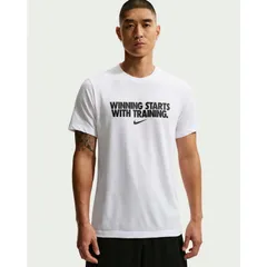 ナイキ 半袖 Tシャツ メンズ NIKE Dri-FIT トレーニングTシャツ スポーツウェア 軽量 通気性 ロゴT  クルーネック 男性 半袖シャツ   ランニング 運動 スポーツTシャツ メンズウエア 白T ホワイト トップス 服  /HV4188-100