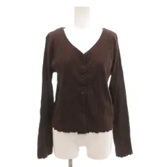 ジーユー GU タグ付き リブメローカーディガン XL ニット 長袖 ダークブラウン /AE ■GY06