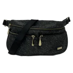 ANNA SUI(アナスイ) ショルダーバッグ - 黒×ダークグレー 花柄