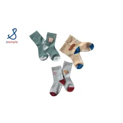 stample ／ スタンプル　ベビー　パンパパン ベビークルーソックス　３足組　男の子　女の子