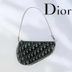 Christian Dior クリスチャンディオール サドルポーチ トロッター キャンバス ブラック ポーチ ハンドバッグ ブラック ★美品★