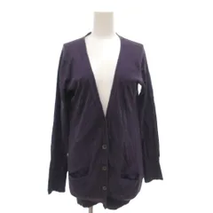 マーガレットハウエル MARGARET HOWELL ジョンスメドレー JOHN SMEDLEY カーディガン ニット 長袖 コットン 薄手 紫 パープル /GV ■GY06