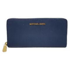 MICHAEL KORS(マイケルコース) 長財布 - ネイビー ラウンドファスナー レザー