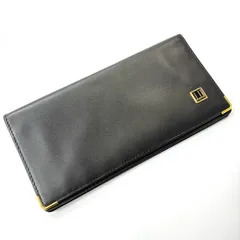 Dunhill ブラックレザー長財布 二つ折り 札入れ  鑑定済み 正規品 ダンヒル
