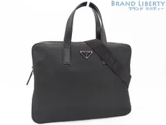 【未使用】プラダ　PRADA　Re-Nylon リナイロン サフィアーノレザー ブリーフケース　2WAY ビジネスバッグ　書類カバン　ハンドバッグ　NERO ブラック　2VE368