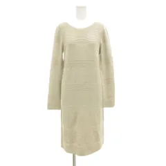 ロートレアモン LAUTREAMONT カットワンピース ニット セーター チェック柄 2 ホワイトベージュ /JS ■GY60