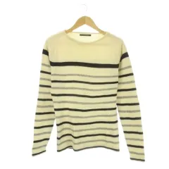 アーバンリサーチ ドアーズ URBAN RESEARCH DOORS ニット セーター ウール 38 白 アイボリー ストライプ柄 長袖 ボートネック /CK18 ■GY58