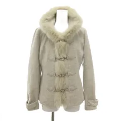 セシルマクビー CECIL McBEE コート ライトグレー 長袖 アンゴラ フォックスファー ミドル丈 /NU ■GY59