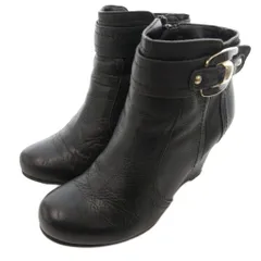 ダイアナ DIANA ブーツ ブーティ 22cm 黒 ブラック サイドジップ /IU