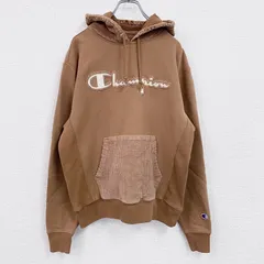 【値引き交渉OK！】古着 used　Champion　チャンピオン　スウェットパーカー/フーディー　茶色　ブラウン　Mサイズ