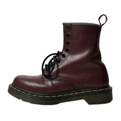 Dr.Martens(ドクターマーチン) ショートブーツ 37 レディース - ボルドー×黒×ダークイエロー レースアップ レザー
