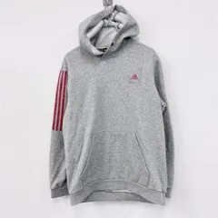 【値引き交渉OK！】古着 used　adidas　アディダス　スウェットパーカー/フーディー　パフォーマンスロゴ　灰色　グレー　Lサイズ