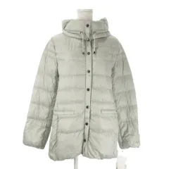 ノーブランド ダウンジャケット L ライトグレー フード付き /AO13 ■GY61