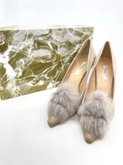 SEVEN TWELVE THIRTY セブントゥエルブサーティ ラビットファー ハイヒール パンプス size23.5/グレージュ  ■■ レディース