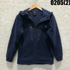 アディダス ネイビー フーディー ジップアップ フリース S