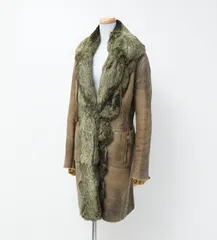 ERMANNO SCERVINO エルマンノ シェルヴィーノ コート サイズ40 ムートンコート ロングコート ラビットファー装飾【おすすめ】 イタリア製 ブランド古着【中古】20231003/GO2569のサムネイル