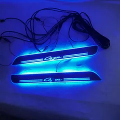 【送料無料】大<!-利用不可文字-!>Copen 流光ダイナミックウェルカムペダル LEDライトドアシルストリップ カスタム専用 幻彩流光ブルー/ホワイト/レッド/アイスブルー/ピンクパープル/レインボーライトエフェクト 車内装飾アクセサリー 2枚セット