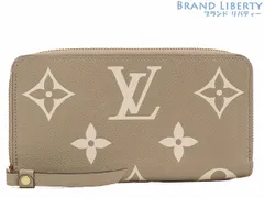 【超美品】ルイヴィトン　LOUIS VUITTON　モノグラム アンプラント　ジッピーウォレット　ラウンドファスナー長財布　バイカラー トゥルトレール クレーム ベージュ　M69794