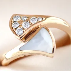 ギャラ 箱 BVLGARI ブルガリ ディーヴァドリーム リング シェル マザーオブパール ダイヤ ダイヤモンド リング 49 9号 750 K18 K18PG K18RG ピンクゴールド ローズゴールド ホワイト ホワイトシェル  353804 4600