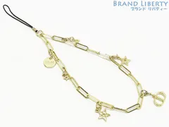 【新古品】クリスチャン ディオール　Christian Dior　スター 星 ロゴ チェーン　携帯ストラップ　フォンストラップ　チャーム　ゴールド
