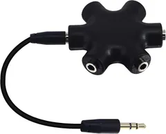 【新着商品】(黒)スマートフォン・ゲーム機・音楽機器対応 3.5mmステレオ延長線付き オーディオイヤフォンプラグ 3.5オーディオ5出力6端子メス接続器 イヤホン分配/分岐 3.5mmイヤフォンジャック分配器 マルチイヤホンスプリッター leeyovk