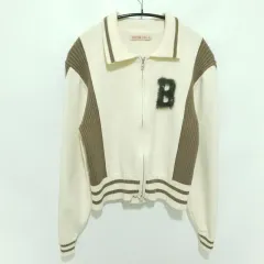 BITTER CELLS ビターセルズ 麻 マロン ソフト ニット ジップアップ クリーム F_M2032