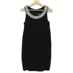 Diagram GRACE CONTINENTAL(ダイアグラム) ワンピース サイズ38 M レディース - 黒 ノースリーブ/ひざ丈/ビジュー/フリル