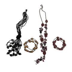 アクセサリー ビーズ ネックレス ブレスレット 4点まとめ売り【C456】