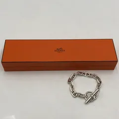 【中古品】HERMES エルメス SILVER シェーヌダンクル ブレスレット MM アクセサリー 16コマ 【182-251123-yy-08-tei】