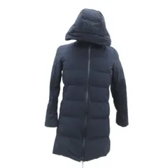 ユニクロ UNIQLO シームレスダウンショートコート L 紺 フード付 無地 400727 /SY38 ■GY61