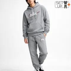 ナイキ スウェット メンズ 上下 NIKE クラブ メンズ フリース プルオーバーパーカー ロングパンツ セットアップ 裏起毛 スエット 上下組 男性 スポーツウエア グレー nike スウェットシャツ ジョガーパンツ  /IF0686-063-SET