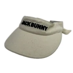 中古 ジャックバニー Jack Bunny!! サンバイザー  オフホワイト 後ろリボン ウールバイザー