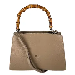 美品 Iakucci イアクッチ 無地 ショルダーバッグ レザー ベージュ レディース【中古】【送料無料】