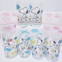 MR-02253 新品 スヌーピー グラス 6個セット まとめ売り SNOOPY ガラスコップ and his friends