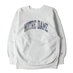 Champion vintage チャンピオン スウェット アッシュグレー サイズ:XL相当  | 推定 刺繍タグ | 90s カレッジロゴ リバースウィーブ スウェットシャツ (ノートルダム大学) | 90年代 古着 ヴィンテージ【中古】