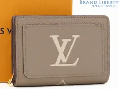 【超美品】ルイヴィトン　LOUIS VUITTON　モノグラム アンプラント　ポルトフォイユ クレア　二つ折り財布　コンパクト財布　トゥルトレール グレーベージュ　M82370