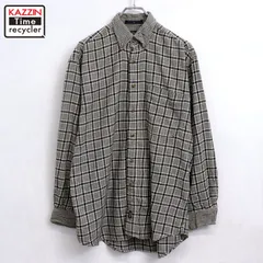 90s vintage DOCKERS チェック柄 ボタンダウン ライトネル 長袖シャツ メンズ 表記Sサイズ