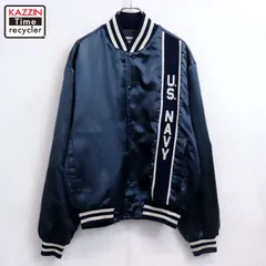 80s USA製 vintage Swingster U.S.NAVY ナイロン スタジャン メンズ 表記Lサイズ