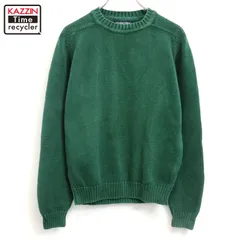 90s USA製 vintage LANDS' END 無地 コットン ニットセーター レディース 表記S 6-8サイズ